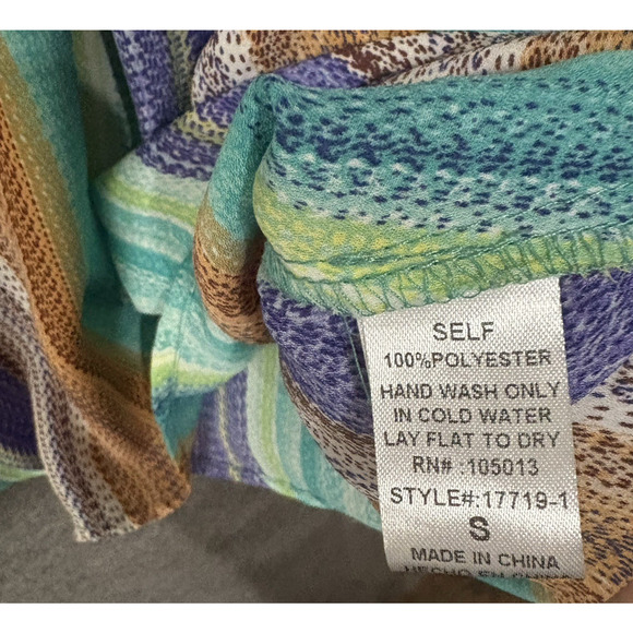 Savanna Jane Kimono Blouse Womens Sz S Striped Floral Embroidered Boho - Picture 4 of 6